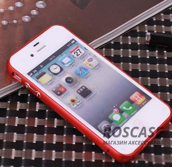 Фото Красный Металлический бампер Keeper Border для Apple iPhone 4/4S