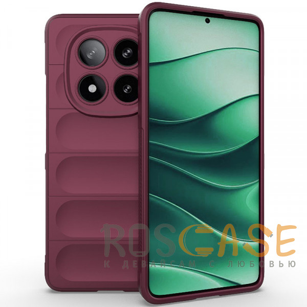 Фото Бордовый Flex Silicone | Противоударный чехол для Xiaomi Redmi Note 14 Pro Plus 5G с защитой камеры и микрофиброй