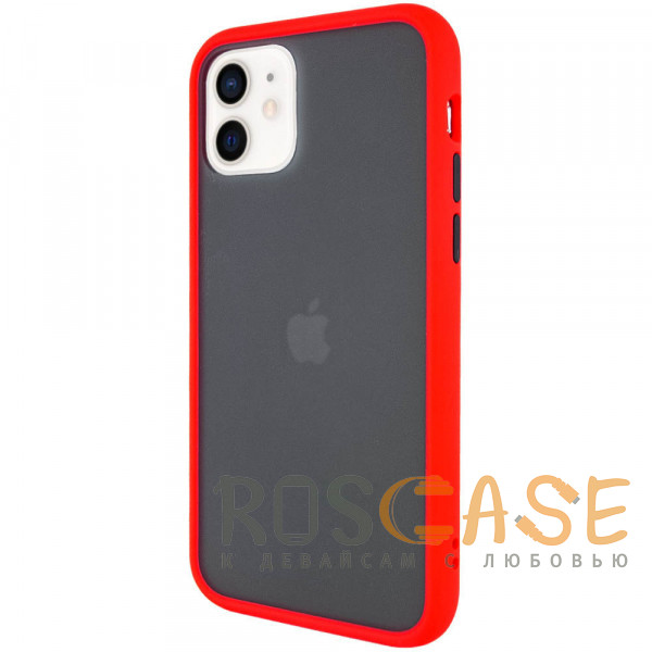 Фото Красный Противоударный матовый полупрозрачный чехол для iPhone 12 Mini