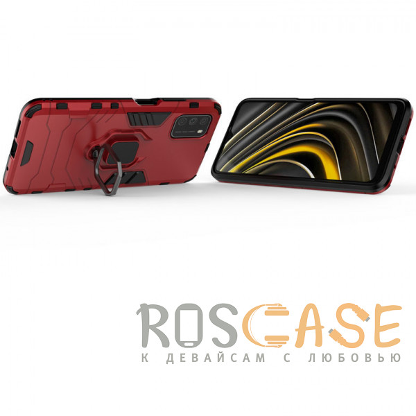 Изображение Красный Transformer Ring | Противоударный чехол под магнитный держатель для Xiaomi Poco M3