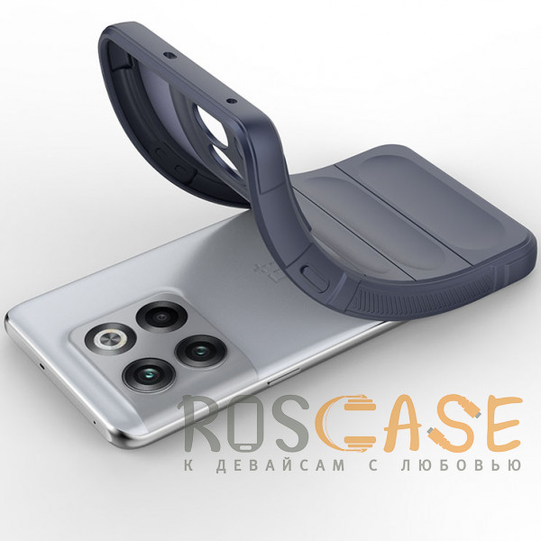 Фотография Темно-синий Flex Silicone | Противоударный чехол для OnePlus 10T / Ace Pro с защитой камеры и микрофиброй