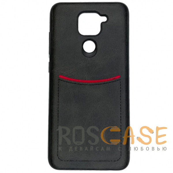Фото Черный iLevel | Чехол с кожаным покрытием и карманом для Xiaomi Redmi Note 9 / 10X