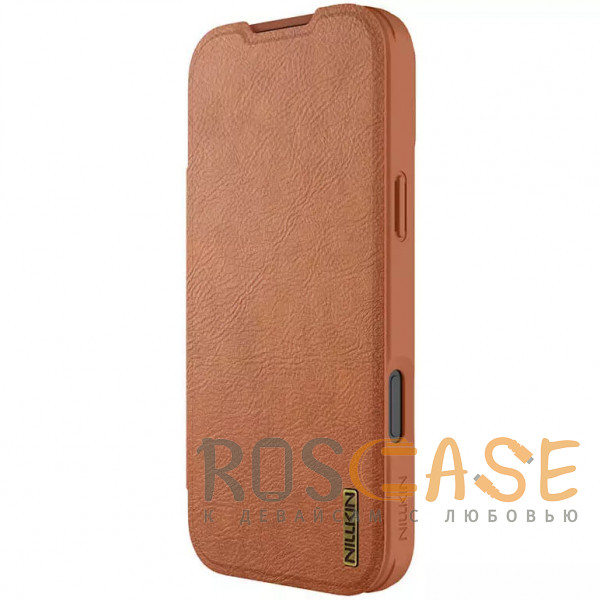 Фотография Коричневый Nillkin Qin PRO | Чехол-книжка из Premium экокожи с защитой камеры для iPhone 17 Pro Max