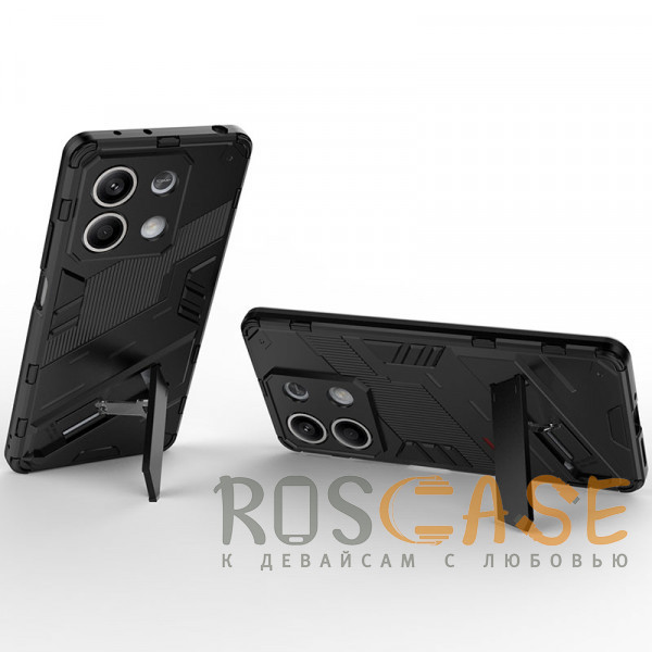 Фотография Черный Megatron | Противоударный чехол-подставка для Xiaomi Redmi Note 13 5G с защитой камеры