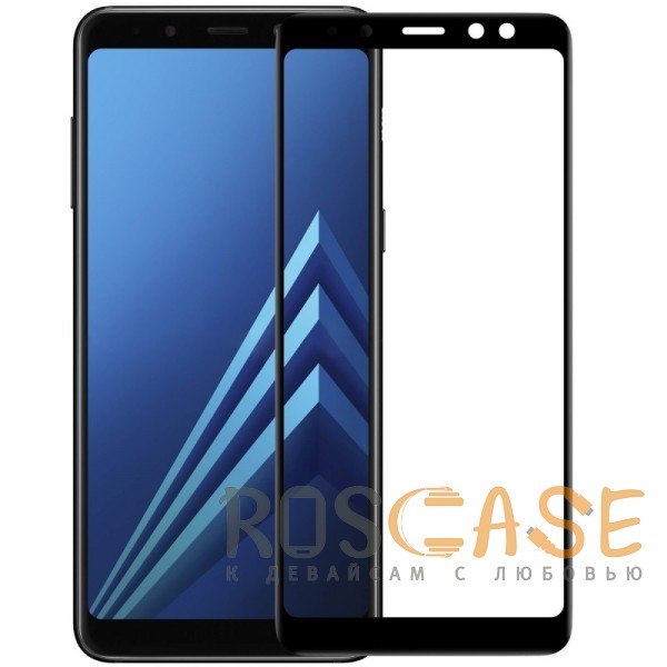 Фото Защитное 3D стекло с цветной рамкой на весь экран для Samsung A530 Galaxy A8 (2018)
