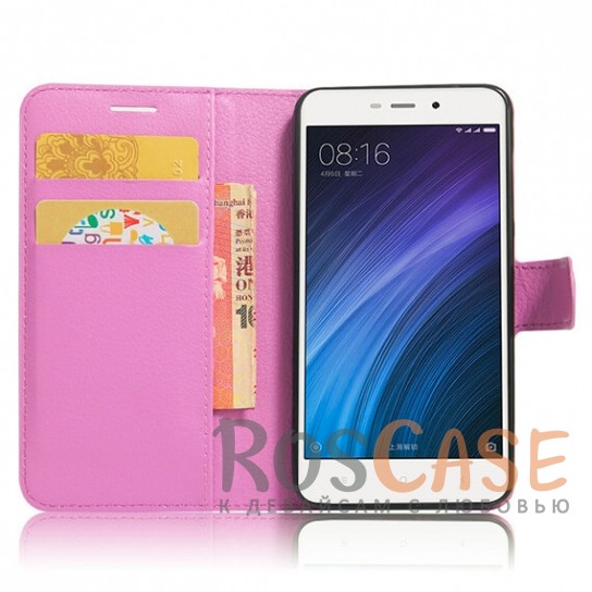 Фотография Фиолетовый Wallet | Кожаный чехол-кошелек с внутренними карманами для Xiaomi Redmi 4a