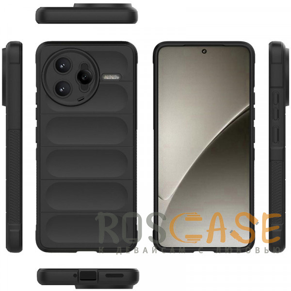 Фото Черный Flex Silicone | Противоударный чехол для Xiaomi Poco F7 Ultra / Redmi K80 Pro с защитой камеры и микрофиброй