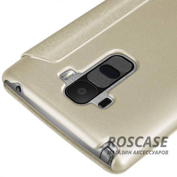 Фото Золотой Кожаный чехол (книжка) Nillkin Sparkle Series для LG H540F G4 Stylus Dual