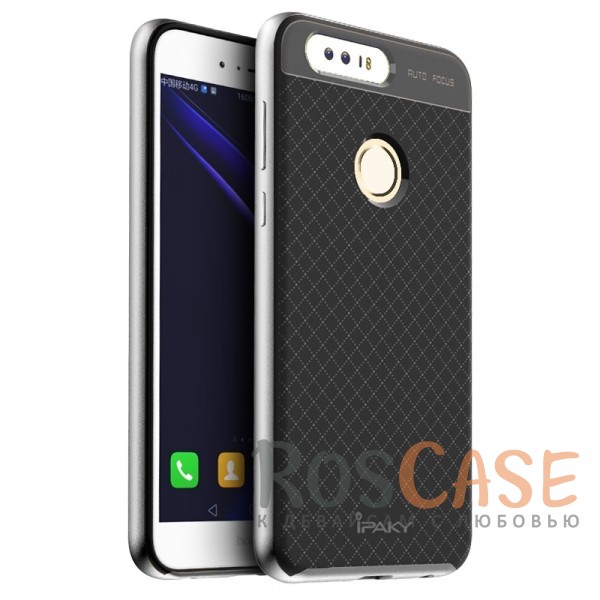 

iPaky Hybrid | Противоударный чехол для Huawei Honor 8 (Черный / Серебряный)