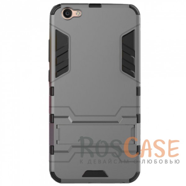 

Ударопрочный чехол-подставка Transformer для Xiaomi Redmi 5A с мощной защитой корпуса (Металл / Gun Metal)