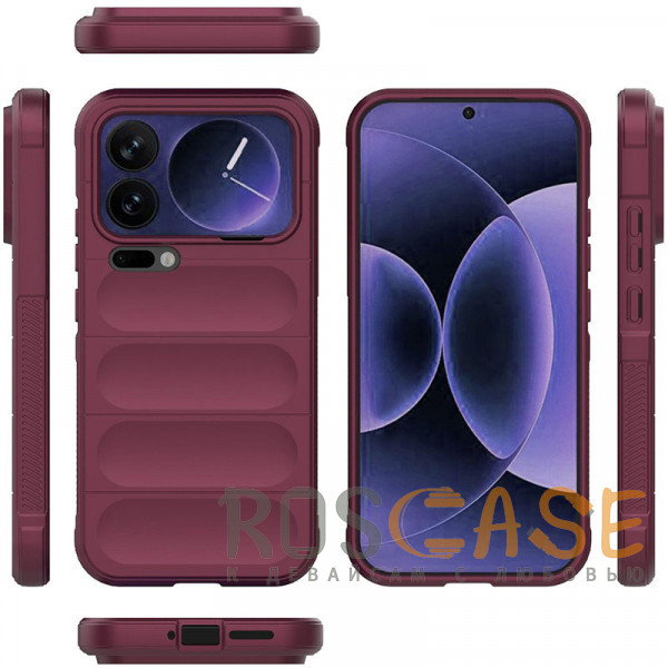 Фото Бордовый Flex Silicone | Противоударный чехол для Xiaomi Mi 17 Pro Max с защитой камеры и микрофиброй