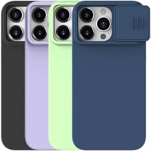 Nillkin CamShield Silky Magnetic | Силиконовый чехол для магнитной зарядки с защитой камеры для iPhone 15 Pro Max
