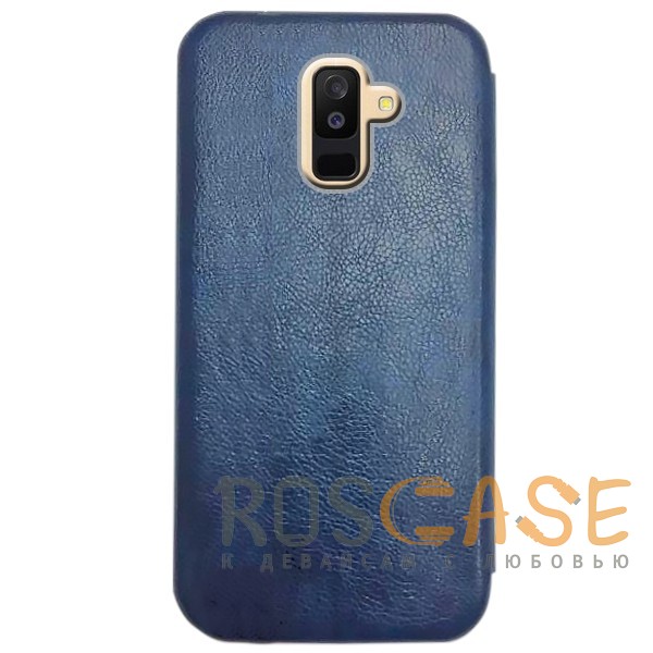 Изображение Темно-синий  Open Color 2 | Чехол-книжка на магните для Samsung Galaxy A6 Plus (2018) с подставкой и внутренним карманом