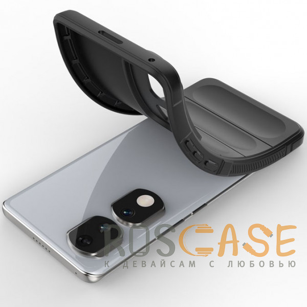 Фотография Черный Flex Silicone | Противоударный чехол для Honor 90 Pro с защитой камеры и микрофиброй
