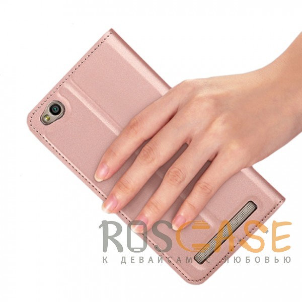 Изображение Rose Gold Dux Ducis | Чехол-книжка для Xiaomi Redmi 5A с подставкой и карманом для визиток