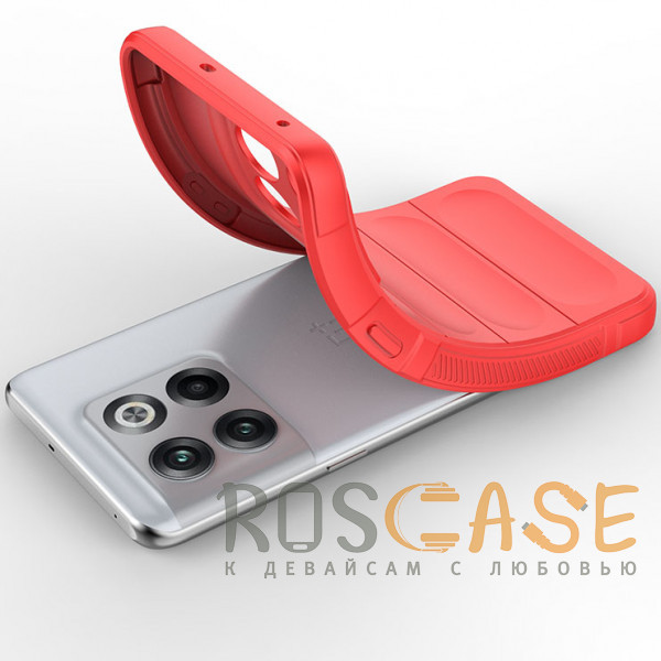 Фотография Красный Flex Silicone | Противоударный чехол для OnePlus 10T / Ace Pro с защитой камеры и микрофиброй