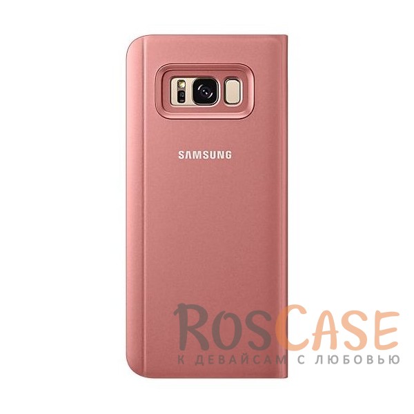 Фотография Розовый Оригинальный чехол-книжка Clear View Standing Cover с прозрачной обложкой и интерактивным дисплеем для Samsung G955 Galaxy S8 Plus (реплика)