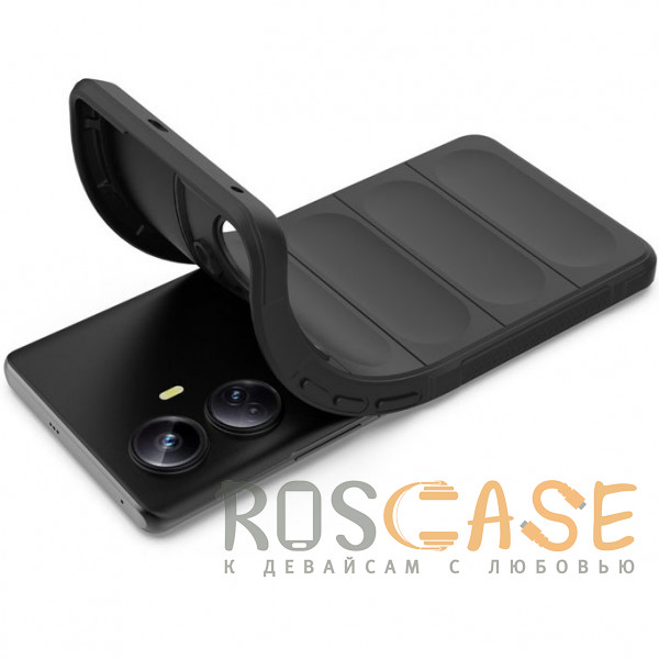 Фотография Черный Flex Silicone | Противоударный чехол для Realme 10 Pro Plus 5G с защитой камеры и микрофиброй