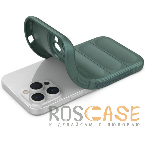 Фотография Зеленый Flex Silicone | Противоударный чехол для iPhone 13 Pro Max с защитой камеры и микрофиброй