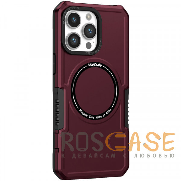Фото Бордовый Magnetic Armor | Противоударный чехол с поддержкой MagSafe для iPhone 14 Pro Max