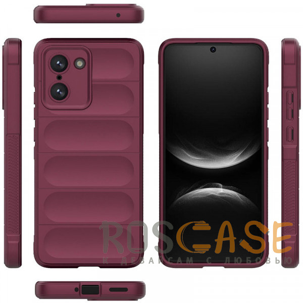 Фото Бордовый Flex Silicone | Противоударный чехол для OnePlus Nord CE 5 5G / CE5 с защитой камеры и микрофиброй