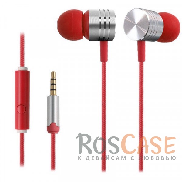 

Headset EF-E4 | Вакуумные наушники с плетеным кабелем и микрофоном (Красный)