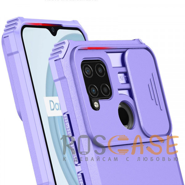 Изображение Фиолетовый CamShield Holder | Противоударный чехол-подставка для Realme C15 / C25 / C25s с защитой камеры