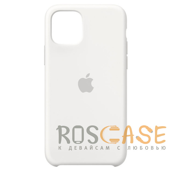 Фото Белый Силиконовый чехол Silicone Case с микрофиброй для iPhone 11 Pro Max