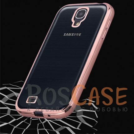 Изображение Розовый Силиконовый чехол для Samsung i9500 Galaxy S4 с глянцевой окантовкой
