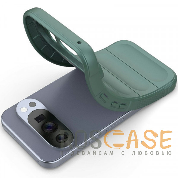 Фотография Зеленый Flex Silicone | Противоударный чехол для Google Pixel 10 / 10 Pro с защитой камеры и микрофиброй