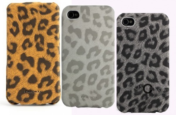 фото кожаный чехол Nuoku Leopard (флип) для Apple iPhone 4/4S (+ пленка)