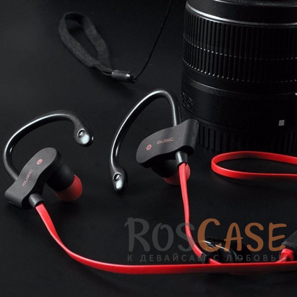 Фотография Красный Bluetooth наушники с заушинами и гарнитурой StyleSport