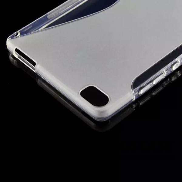 Фото Бесцветный (матово/прозрачный) Матовый силиконовый чехол с S-образным глянцевым узором для Huawei Ascend P8
