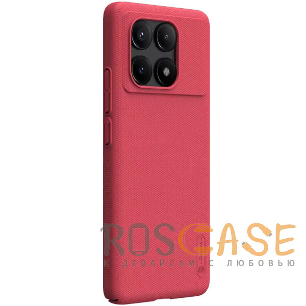 Фотография Красный Nillkin Super Frosted Shield | Матовый пластиковый чехол для Xiaomi Poco X6 Pro 5G
