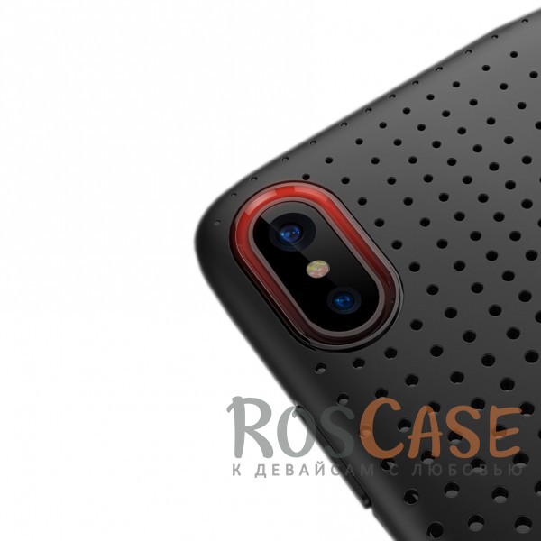 Изображение Черный / Black Rock Dot | Чехол с сетчатой поверхностью для iPhone X / XS из силикона