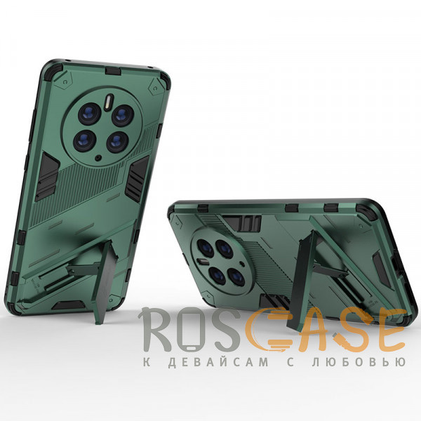 Фотография Зеленый Megatron | Противоударный чехол-подставка для Huawei Mate 50 Pro с защитой камеры