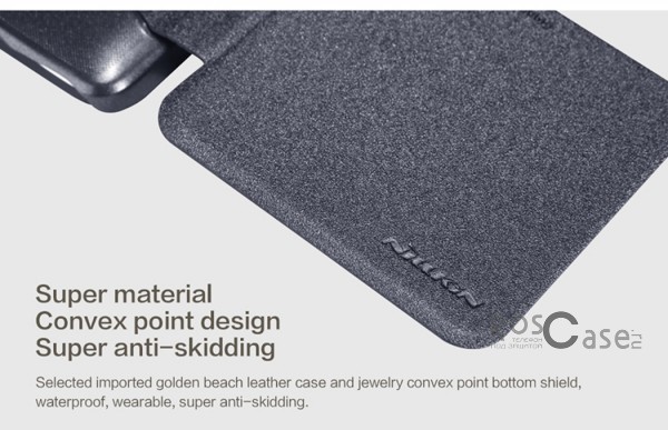 Изображение Черный Кожаный чехол (книжка) Nillkin Sparkle Series для Samsung N910H Galaxy Note 4