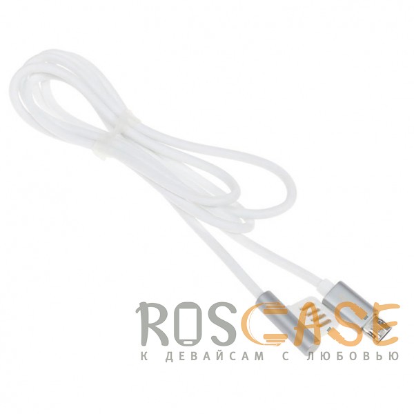 Фотография Серебряный Remax Emperor | Дата кабель USB to MicroUSB с угловым штекером USB (100 см)