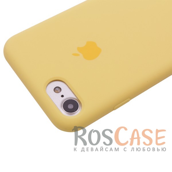 Изображение Желтый / Yellow Оригинальный силиконовый чехол для Apple iPhone 7 (4.7") (реплика)