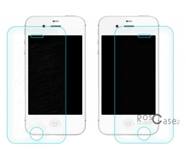 фото защитное стекло Nillkin Anti-Explosion Glass (H+)  для Apple iPhone 4/4S + пленка на зад.панель