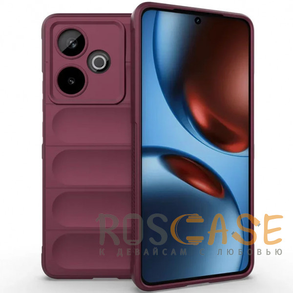 Фото Бордовый Flex Silicone | Противоударный чехол для Realme GT7 / GT 7 / 7T с защитой камеры и микрофиброй