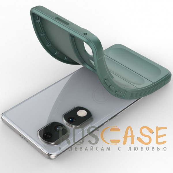 Фотография Зеленый Flex Silicone | Противоударный чехол для Honor 90 Pro с защитой камеры и микрофиброй