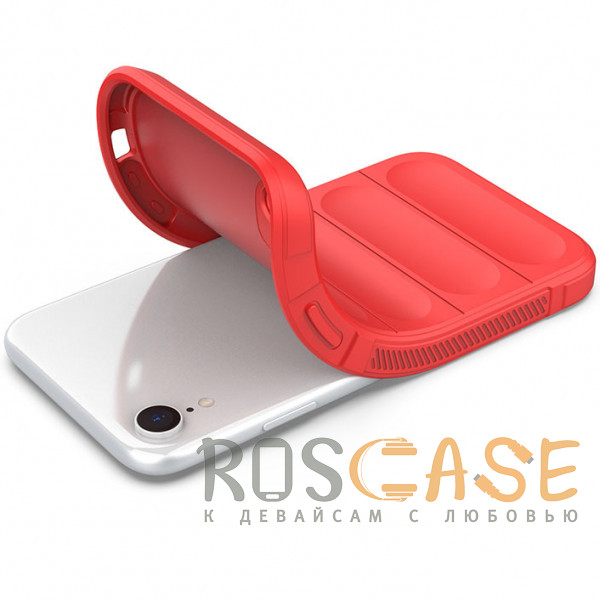 Фотография Красный Flex Silicone | Противоударный чехол для iPhone XR с защитой камеры и микрофиброй