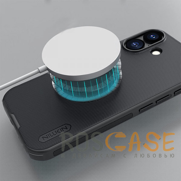 Фотография Черный Nillkin Super Frosted Shield Magnetic | Пластиковый чехол с поддержкой магнитной зарядки Magsafe для iPhone 17