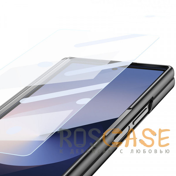 Изображение Черный Чехол 3D с кожаной вставкой и стилусом для Samsung Galaxy Z Fold 6