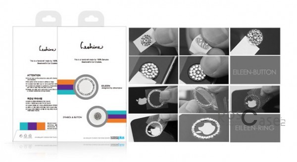 Наклейка на кнопку (3 цвета) Dreamplus Eileen Button (Swarovski Cut Crystals) для iPhone 5