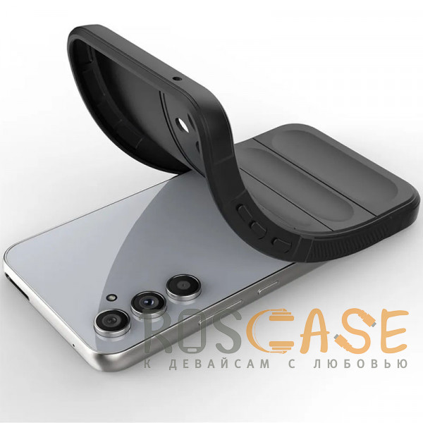 Фотография Черный Flex Silicone | Противоударный чехол для Samsung Galaxy A55 с защитой камеры и микрофиброй