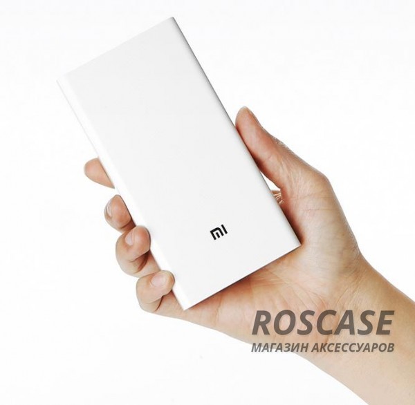 Фото Белый Портативное зарядное устройство Xiaomi Mi Power Bank 20000mAh Original (2 USB, 2.1A+1.5A)
