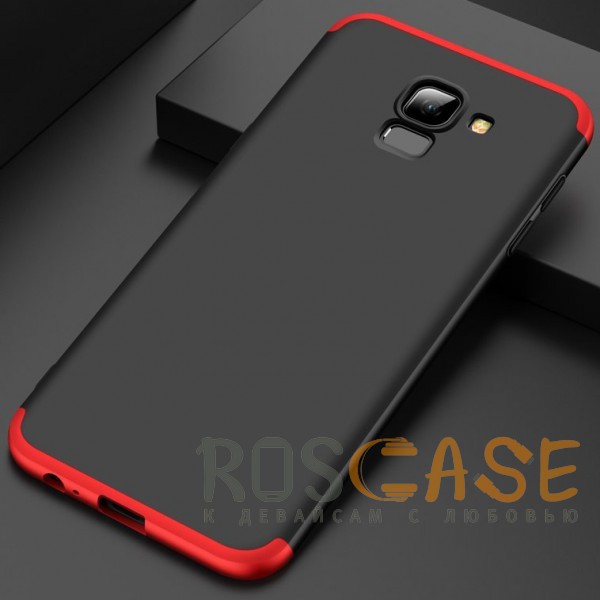 Фотография Черный / Красный GKK LikGus 360° | Двухсторонний чехол для Samsung J600F Galaxy J6 (2018) с защитными вставками