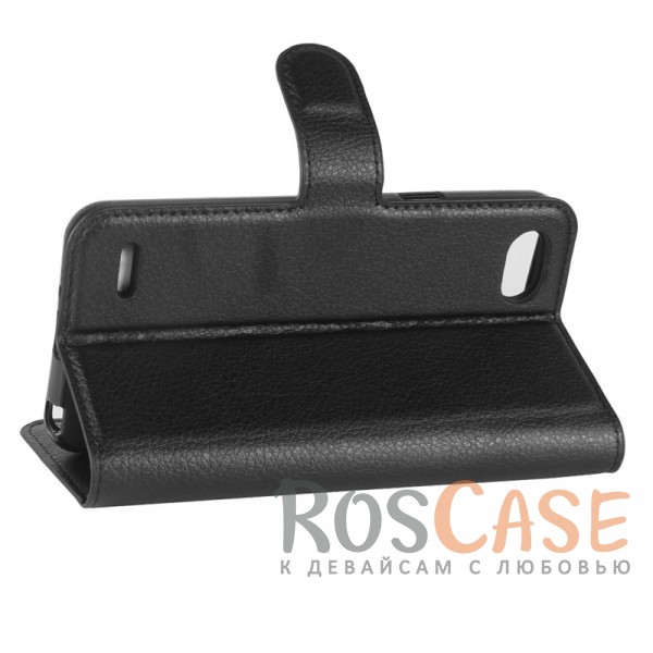 Изображение Черный Wallet | Кожаный чехол-кошелек с внутренними карманами для LG Q6 / Q6a / Q6 Prime M700